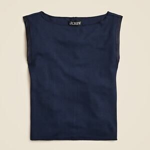 J.Crew Refined Rib Shell Tank Top Navy Blue Size Medium NWT